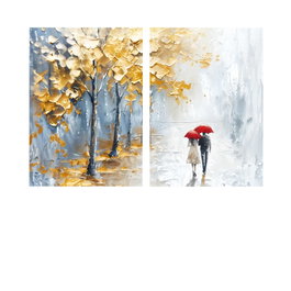 Wallity DEV6 Conjunto de Pinturas Decorativas en Lienzo (2 Piezas)